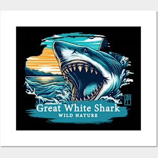 Great White Shark - WILD NATURE - GREAT WHITE SHARK -9 Posters and Art